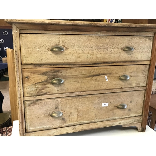 60 - PINE 3 DRAWER CHEST