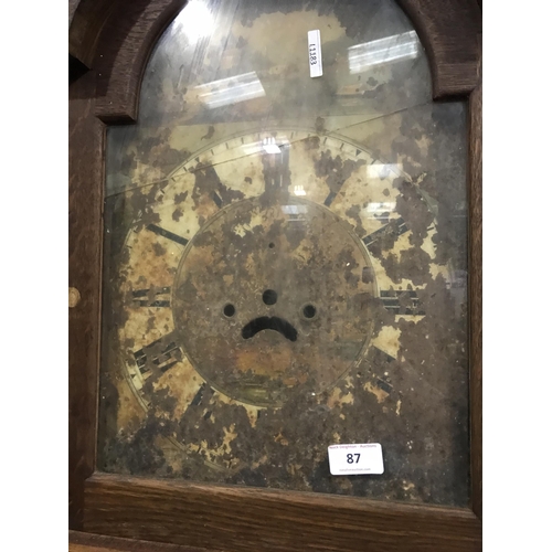 87 - GRANDFATHER CLOCK FOR RESTORATION