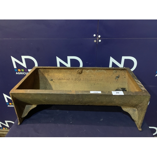 20 - CAST IRON PIG TROUGH APPROX 61CM X 30CM