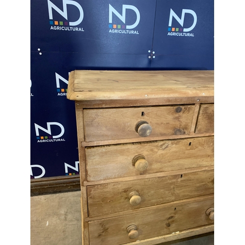 105 - VICTORIAN PINE CHEST OF DRAWERS