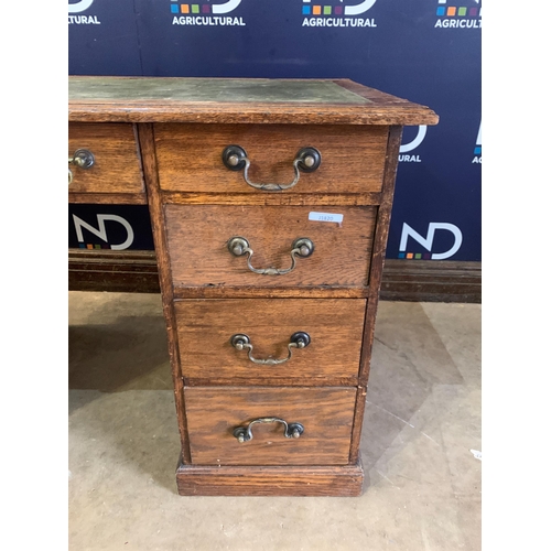 121 - OAK TWIN PEDESTAL DESK