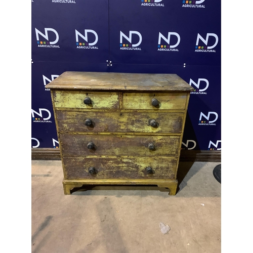 98 - VICTORIAN PINE CHEST OF DRAWERS