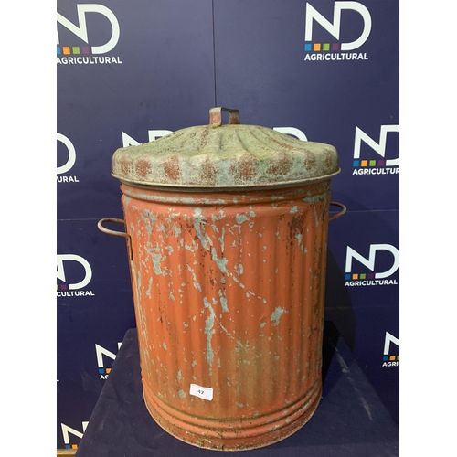 47 - GALVANISED BIN