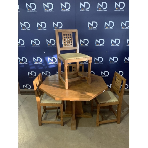 363 - OAK RABBIT MAN TABLE & 4 CHAIRS