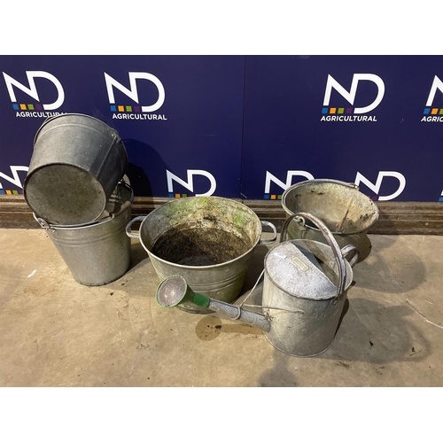 62 - QTY OF GALVANISED BUCKETS ETC