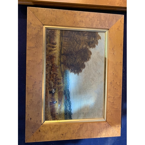 OIL ON CANVAS IN BIRDSEYE MAPLE FRAME