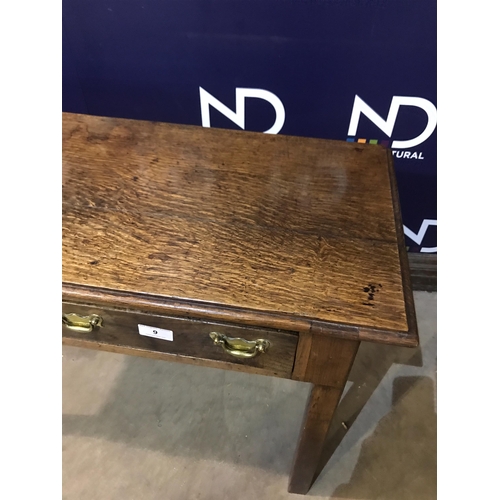 9 - OAK 2 DRAWER SIDE TABLE