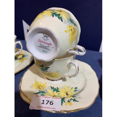 176 - COLCLOUGH TEA CUPS & SAUCERS