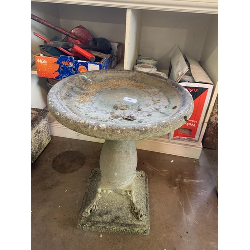 26 - COMPOSITE STONE BIRD BATH APPROX 64CM HIGH