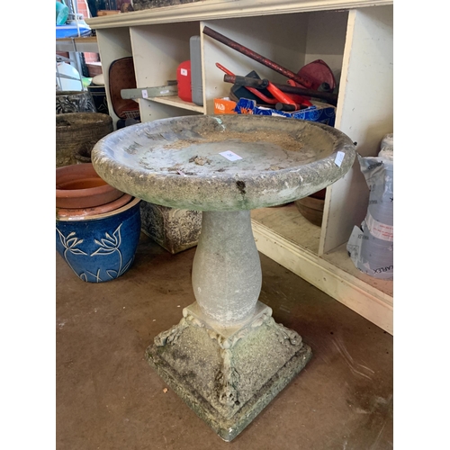 26 - COMPOSITE STONE BIRD BATH APPROX 64CM HIGH