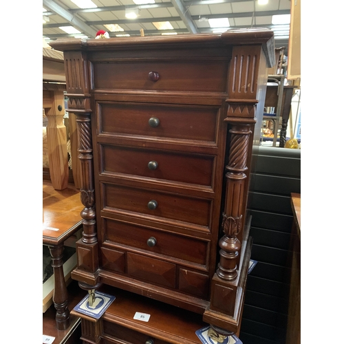 85 - PAIR OF DECORATIVE 5 DRAWER BEDSIDE TABLES