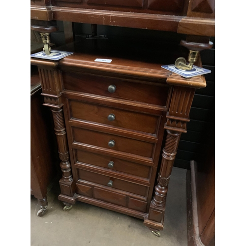 85 - PAIR OF DECORATIVE 5 DRAWER BEDSIDE TABLES