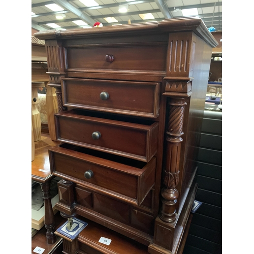 85 - PAIR OF DECORATIVE 5 DRAWER BEDSIDE TABLES