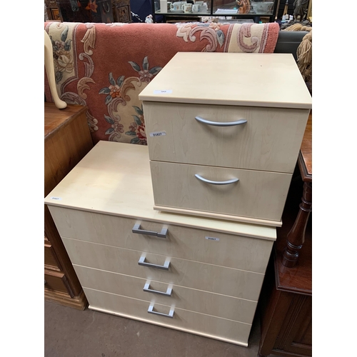 90 - CHEST OF DRAWERS & BEDSIDE CABINET