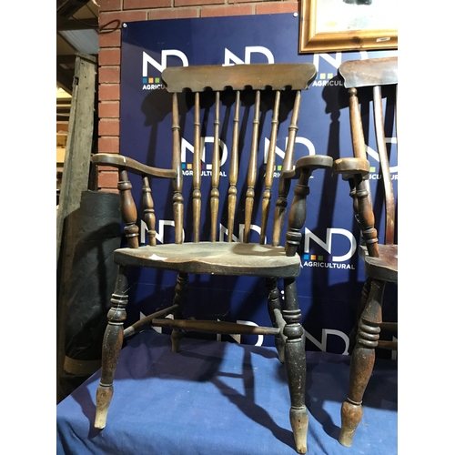 281 - 2 FARMHOUSE CHAIRS