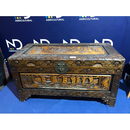 326 - HEAVILY CARVED CHEST