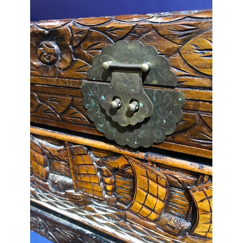 326 - HEAVILY CARVED CHEST