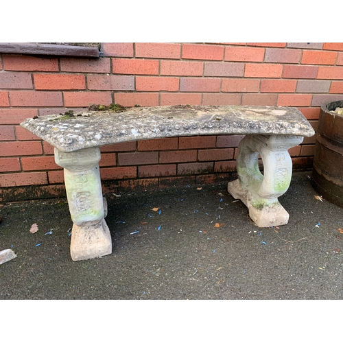 59 - COMPOSITE STONE GARDEN BENCH