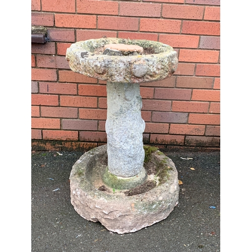 64 - COMPOSITE STONE BIRD BATH APPROX 73CM X 55CM