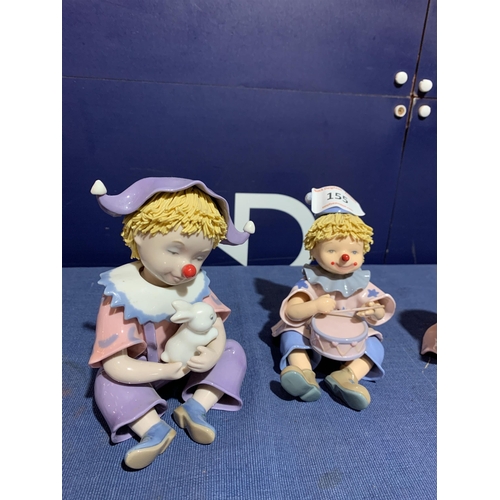 155 - 3 NOVELTY CLOWN FIGURES