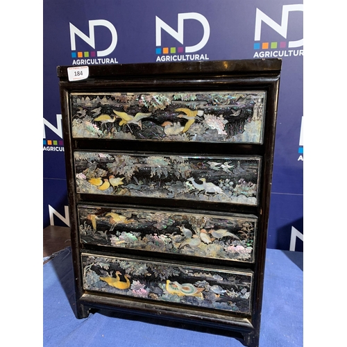 184 - MOTHER OF PEARL INLAID CHEST OF DRAWERS