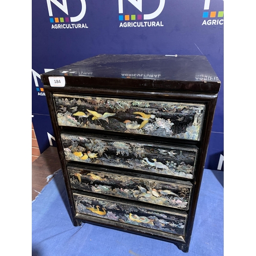 184 - MOTHER OF PEARL INLAID CHEST OF DRAWERS