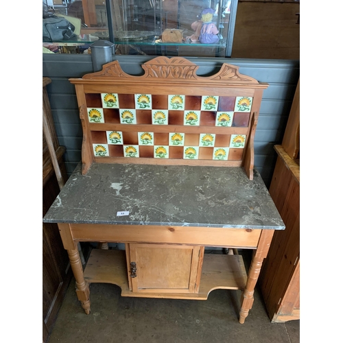 53 - MARBLE TOPPED PINE WASHSTAND