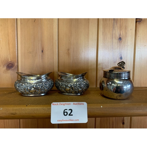 62 - SILVER SALT CELLARS