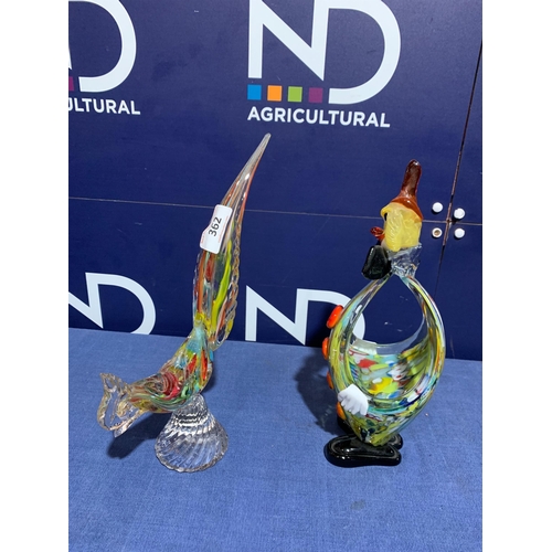 362 - MURANO GLASS COCKEREL & CLOWN