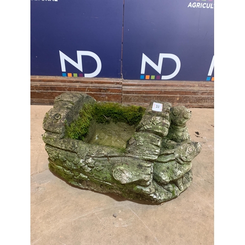 101 - COMPOSITE STONE PLANTER WITH RABBITS