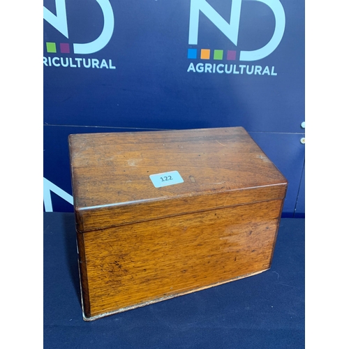 122 - WOODEN STATIONERY BOX