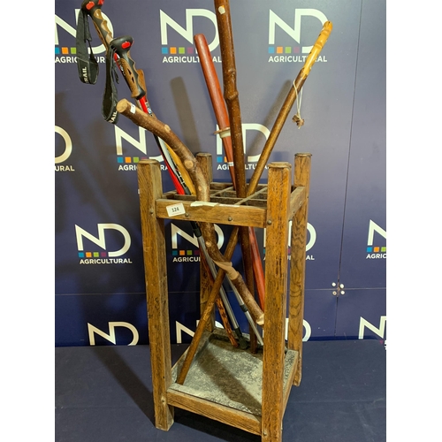 124 - WOODEN UMBRELLA STAND ETC