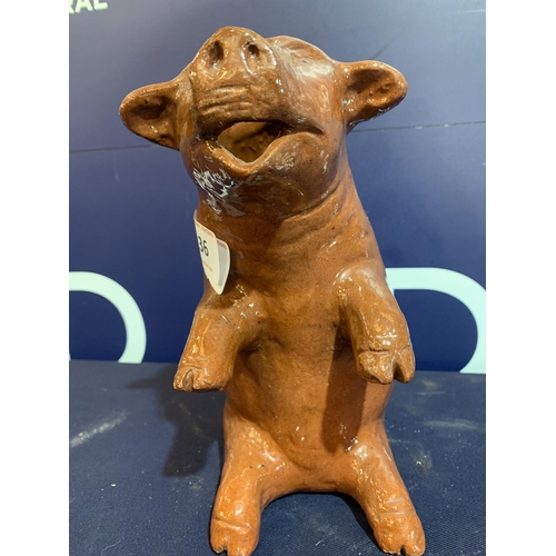 136 - VINTAGE ART POTTERY PIG JUG