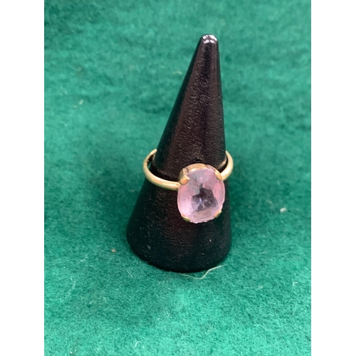 158 - 9CT GOLD AMETHYST RING