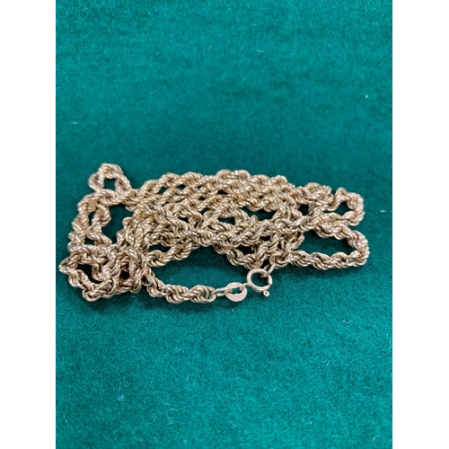 163 - 9CT GOLD ROPE CHAIN NECKLACE 13GMS