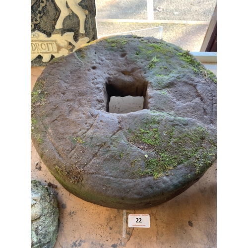 22 - ANTIQUE GRINDING STONE