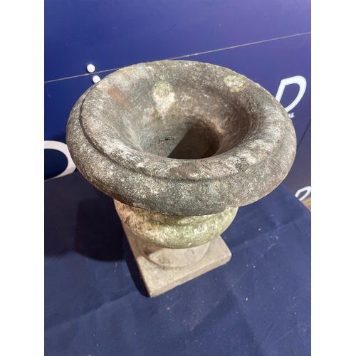 29 - CARVED MARBLE WEATHERED URN