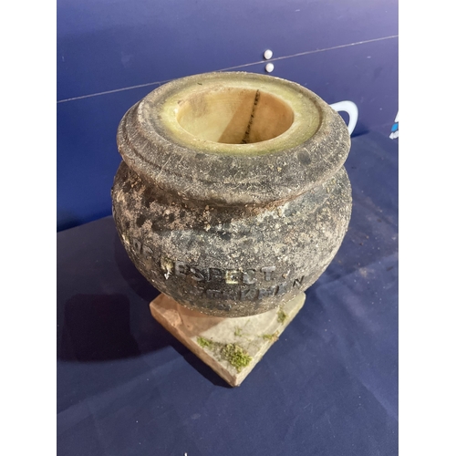 30 - CARVED MARBLE WEATHERED URN