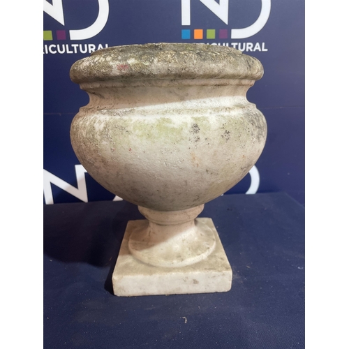 31 - CARVED MARBLE WEATHERED URN