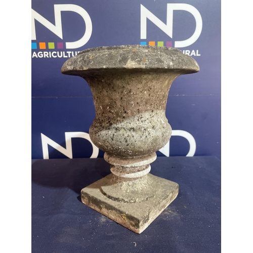 34 - CARVED MARBLE WEATHERED URN