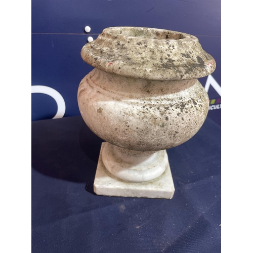 35 - CARVED MARBLE WEATHERED URN