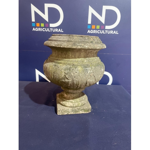 37 - CARVED MARBLE WEATHERED URN