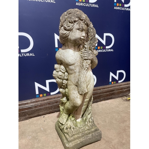 49 - COMPOSITE STONE GARDEN CHERUB