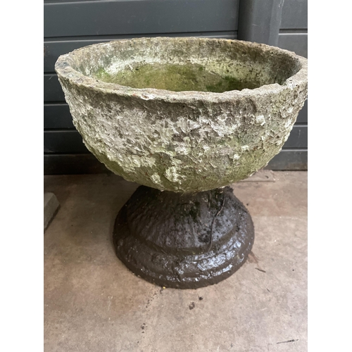 70 - WEATHERED COMPOSITE STONE POT