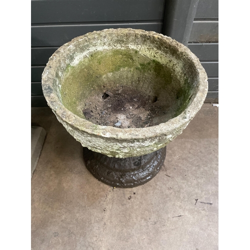 70 - WEATHERED COMPOSITE STONE POT