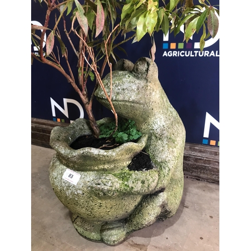 83 - LARGE COMPOSITE STONE FROG PLANTER