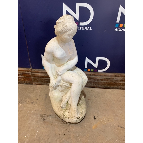 99 - COMPOSITE STONE GARDEN LADY STATUE