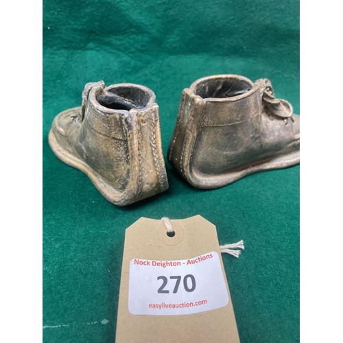 270 - PAIR WHITE METAL CHILDRENS BOOTS