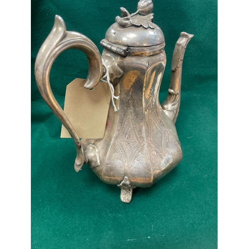 274 - WHITE METAL COFFEE POT UNMARKED