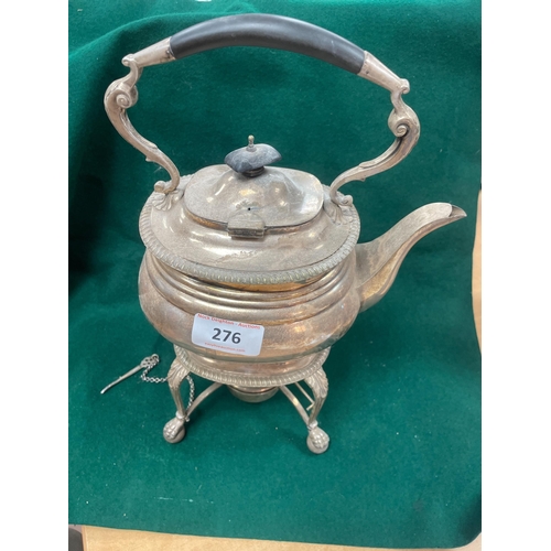 276 - REGENT PLATED TEA KETTLE ON STAND